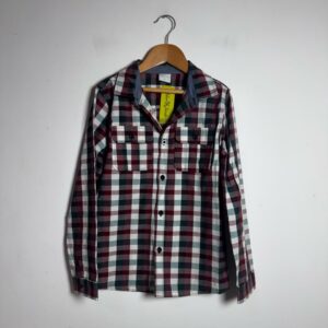 Camisa Xadrez Vinho, Branco e Verde Escuro – Pool Kids – tam 8