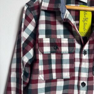 Camisa Xadrez Vinho, Branco e Verde Escuro – Pool Kids – tam 8