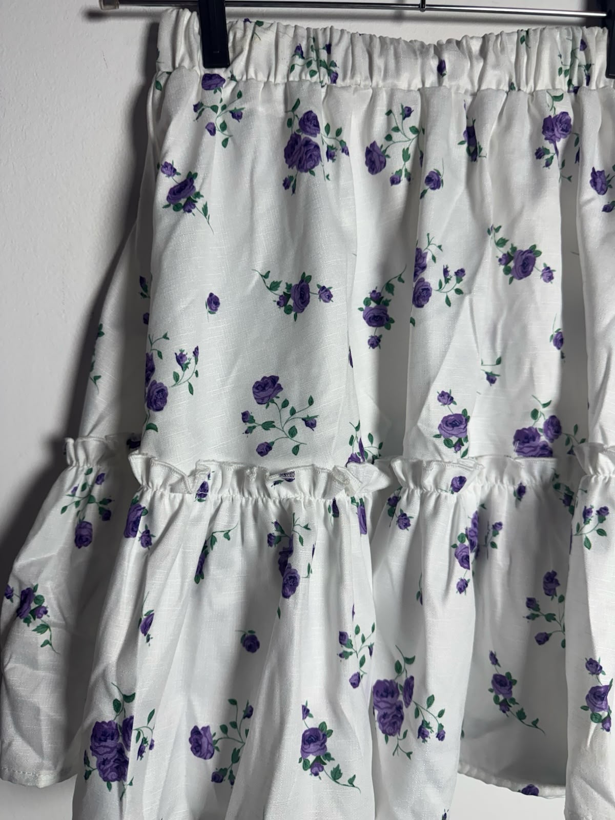 Saia Infantil com Babados e Estampa Floral – Shein – tam 14 - Imagem 2