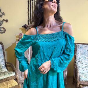 Vestido Verde Ombro a Ombro com Crochê – inthestreet – tam M