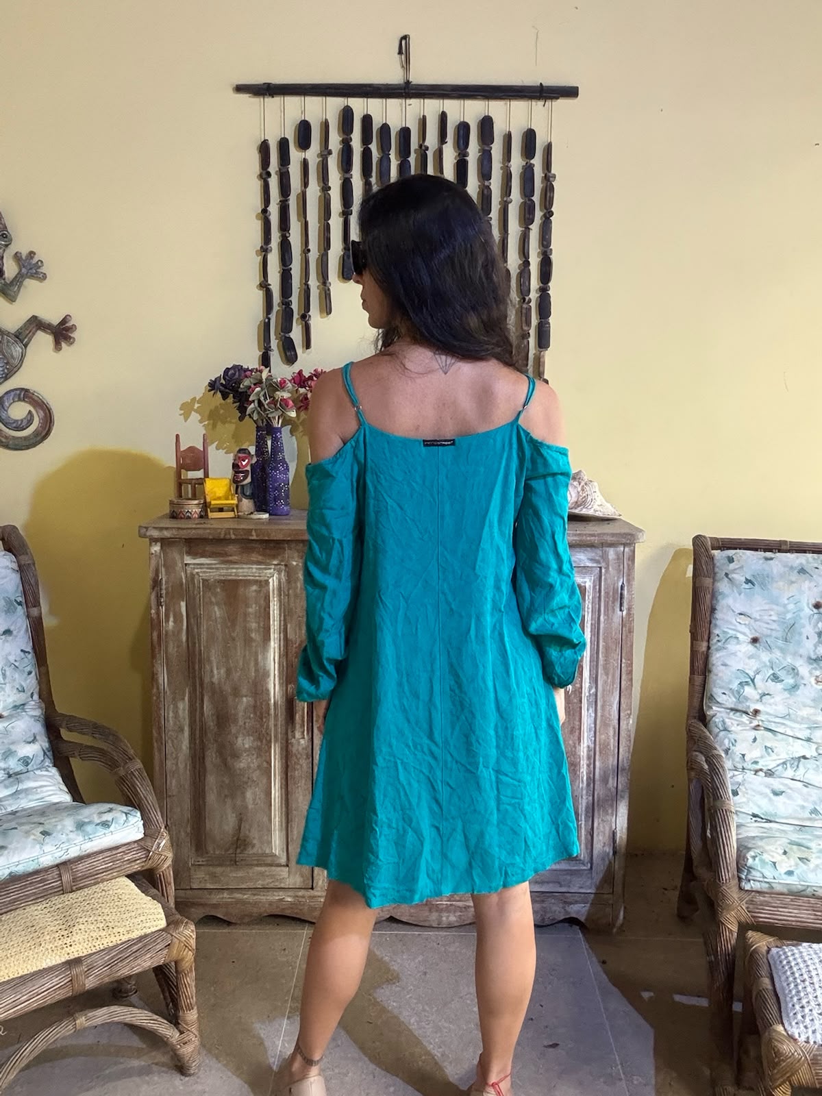 Vestido Verde Ombro a Ombro com Crochê – inthestreet – tam M - Imagem 3
