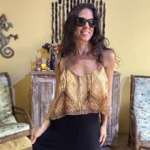 Cropped Estampado Animal Print Amarelo – Papaya – tam M
