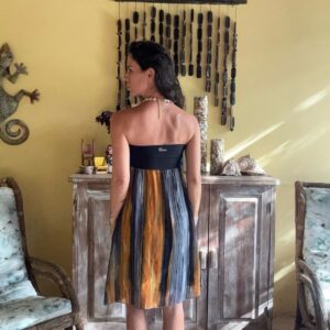 Vestido tomara que caia preto e listrado – Tribos – tam 38/40