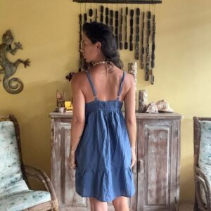Vestido Azul Laise V-Neck – Beleza Indiana – tam GG