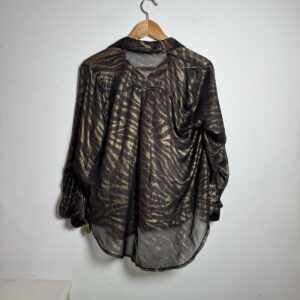 Camisa Estampa Zebra Transparente Preto e Dourado – tam M