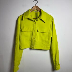 Jaqueta Cropped Amarelo Neon – Andrea Saba – tam G