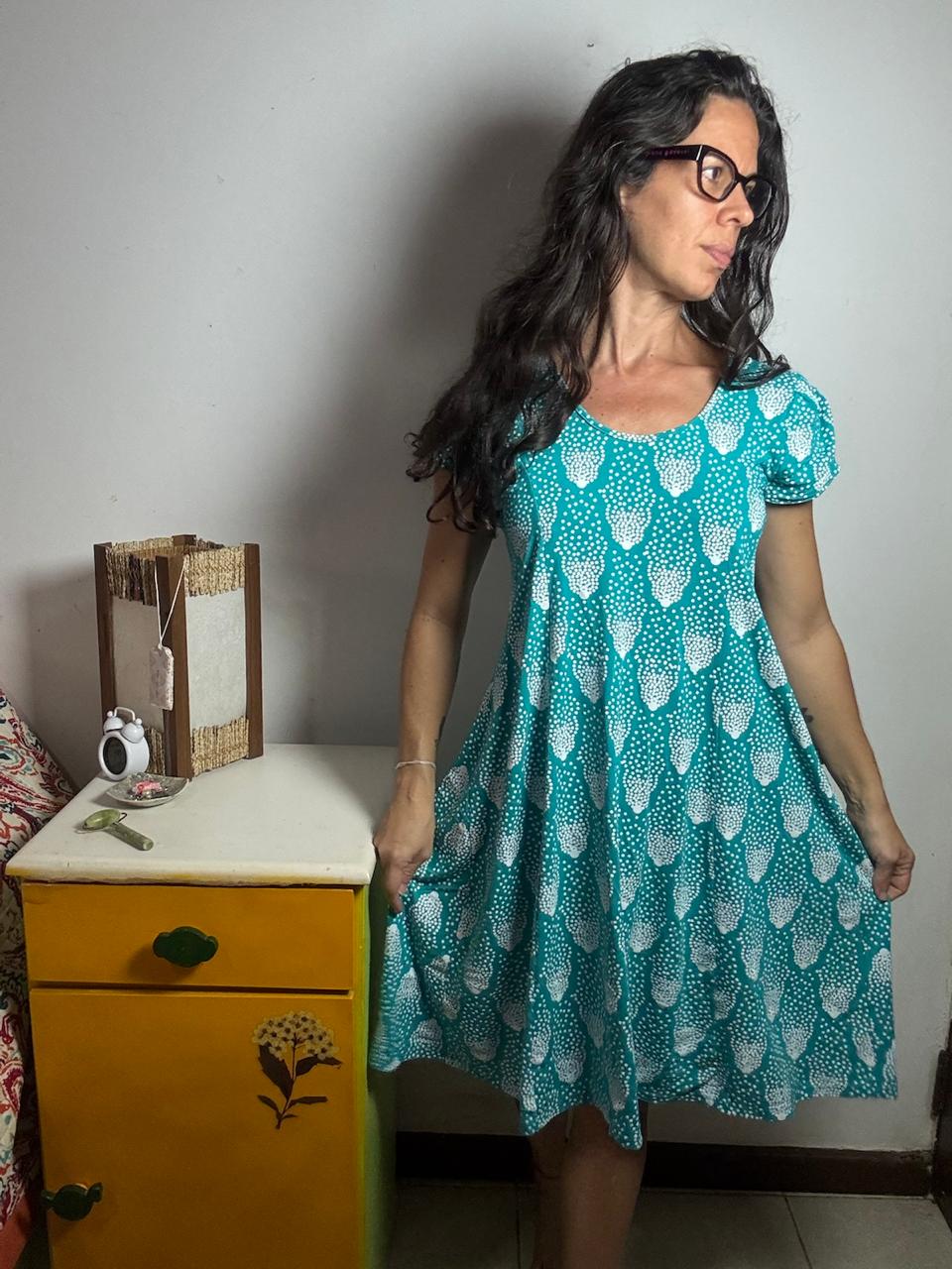 Vestido Verde Estampado – Avalon – tam M
