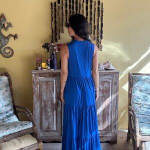 Vestido Longo Azul Regata – Canga – tam M