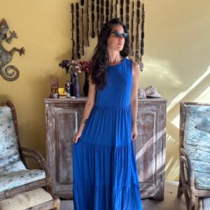 Vestido Longo Azul Regata – Canga – tam M