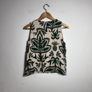 Blusa Regata Estampada Tropical Nude e Verde – Zinzane – tam M
