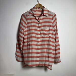 Camisa Listrada Branca e Coral – Animale – tam 38