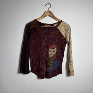 Camisa Manga Comprida Estampa Gráfica Patchwork – Trafaluc – tam M