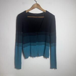 Cardigan Tricô Cropped Listrado – M.Officer – tam M
