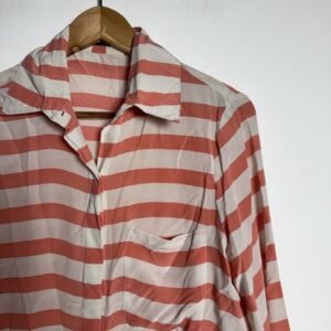 Camisa Listrada Branca e Coral – Animale – tam 38