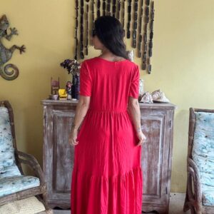 Vestido Longo Vermelho – Via Tolentino – tam 38