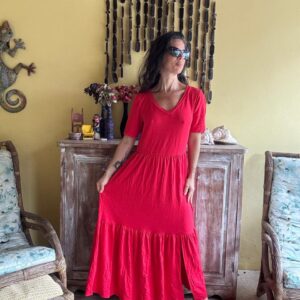 Vestido Longo Vermelho – Via Tolentino – tam 38