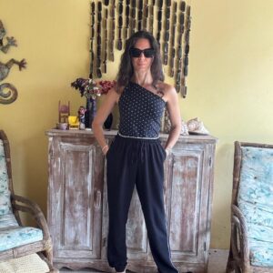 Calça Preta com Faixa Lateral Branca – Cambodja – tam G