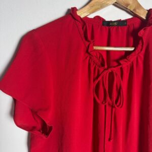 Blusa Vermelha com Babado e Amarração – BluK – tam G