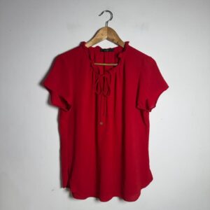 Blusa Vermelha com Babado e Amarração – BluK – tam G
