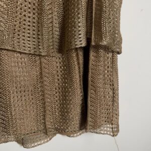 Blusa em Tricô Dourado com Brilho e Babados – Brooksfield – tam M