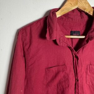 Camisa Vinho Manga Comprida com Botões e Bolsos – Taco – tam M
