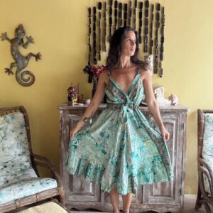 Vestido Estampado Transpassado – Palak – tam Único