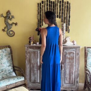Vestido Longo Azul Vibrante – Miss Dior – tam M