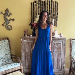 Vestido Longo Azul Vibrante – Miss Dior – tam M