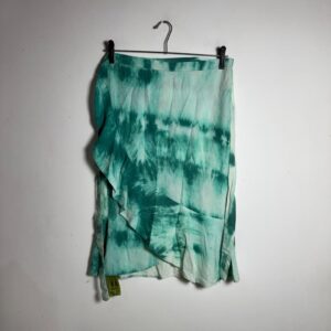 Saia Transpassada Verde Tie Dye com Babados – tam P