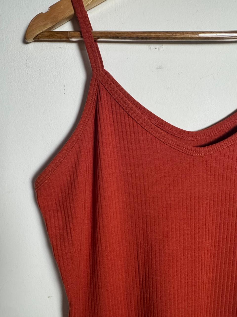 Vestido Terracota Canelado – tam G - Imagem 2