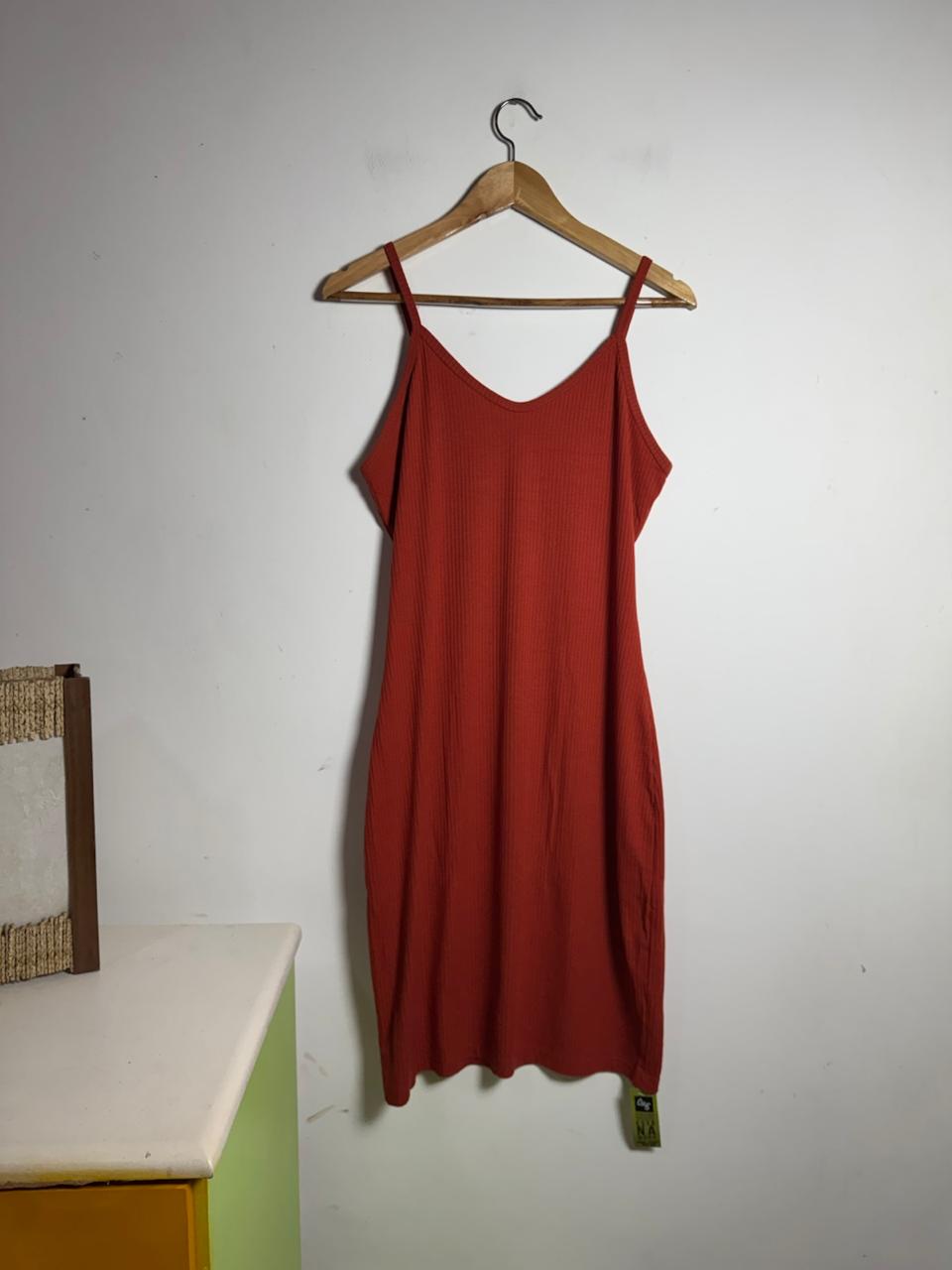 Vestido Terracota Canelado – tam G - Imagem 3
