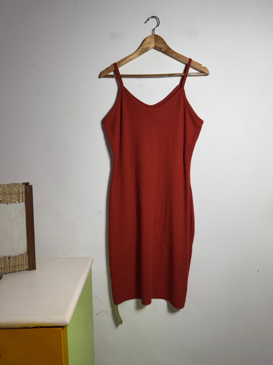 Vestido Terracota Canelado – tam G