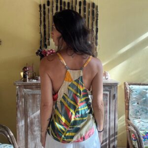 Cropped Regata Estampado Tropical de Folhas – tam G