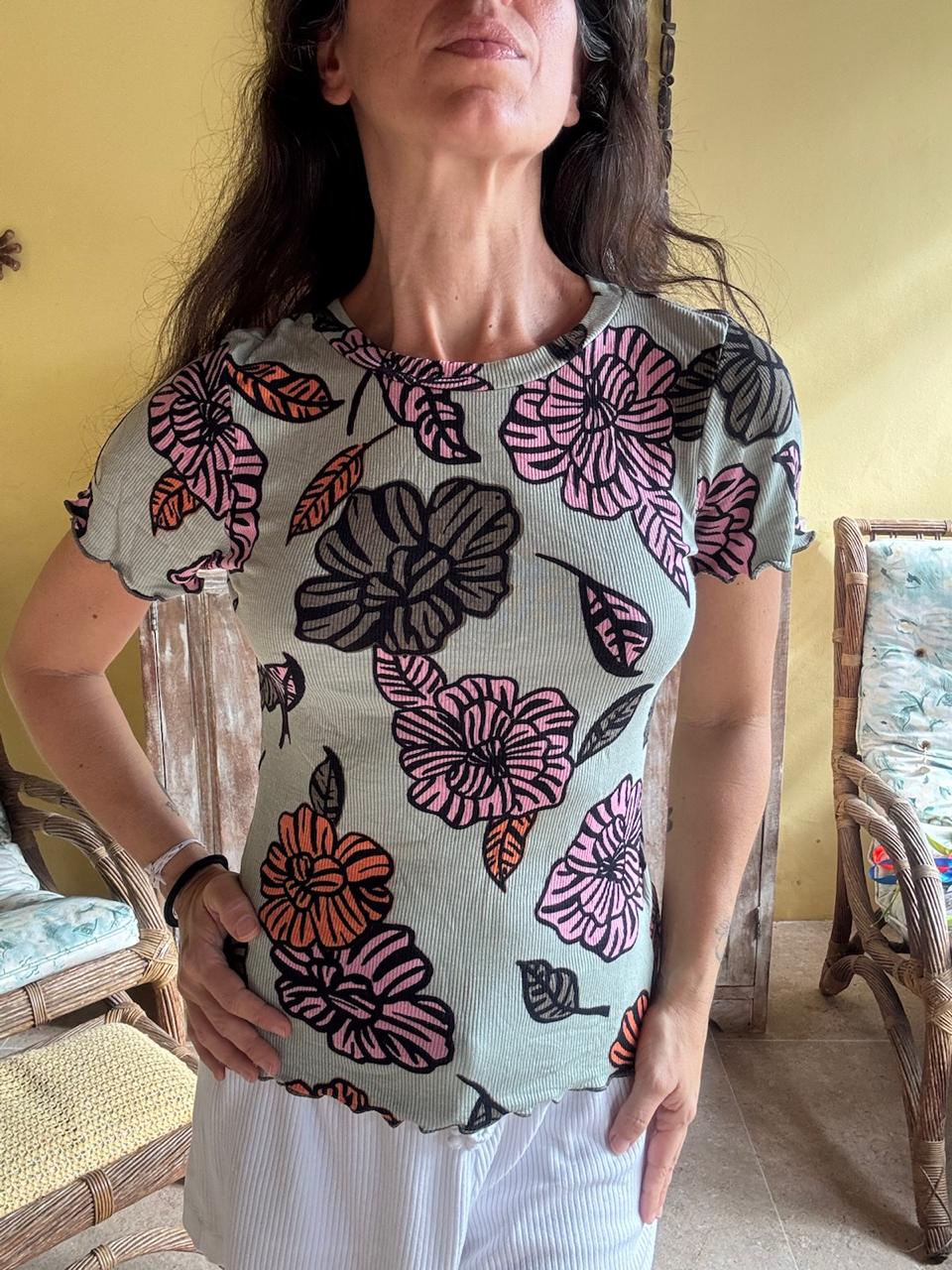 Blusa Estampa Flores – Bluesteel – tam M