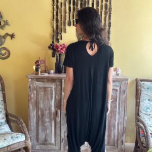 Macacão Sarouel Preto de Malha – tam G