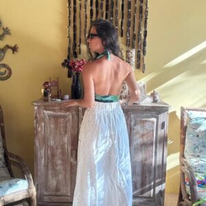 Saia Longa Branca de Viscose com Cordão – Loftystyle – tam M