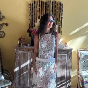 Saída de Praia Branca de Renda com Detalhes Pretos – Cia Marítima – tam G