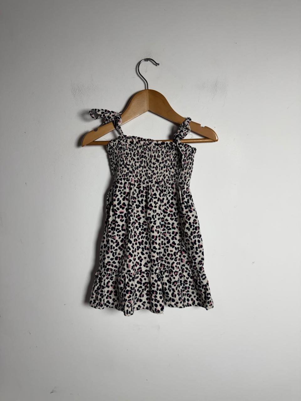 Vestido Animal Print de Oncinha com Rosa – Poim – tam 1
