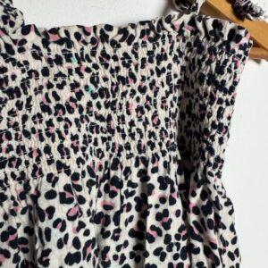 Vestido Animal Print de Oncinha com Rosa – Poim – tam 1