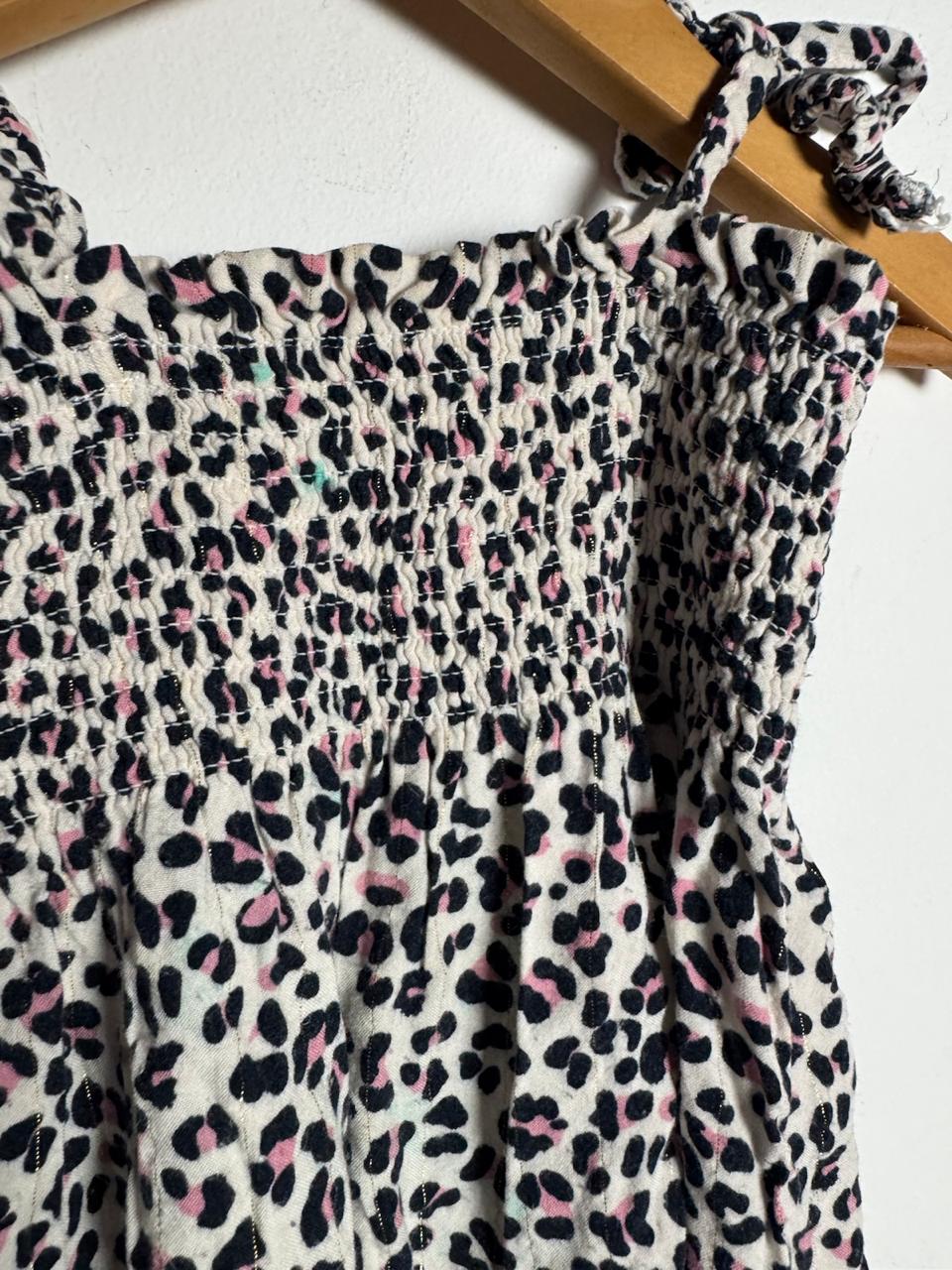 Vestido Animal Print de Oncinha com Rosa – Poim – tam 1 - Imagem 2