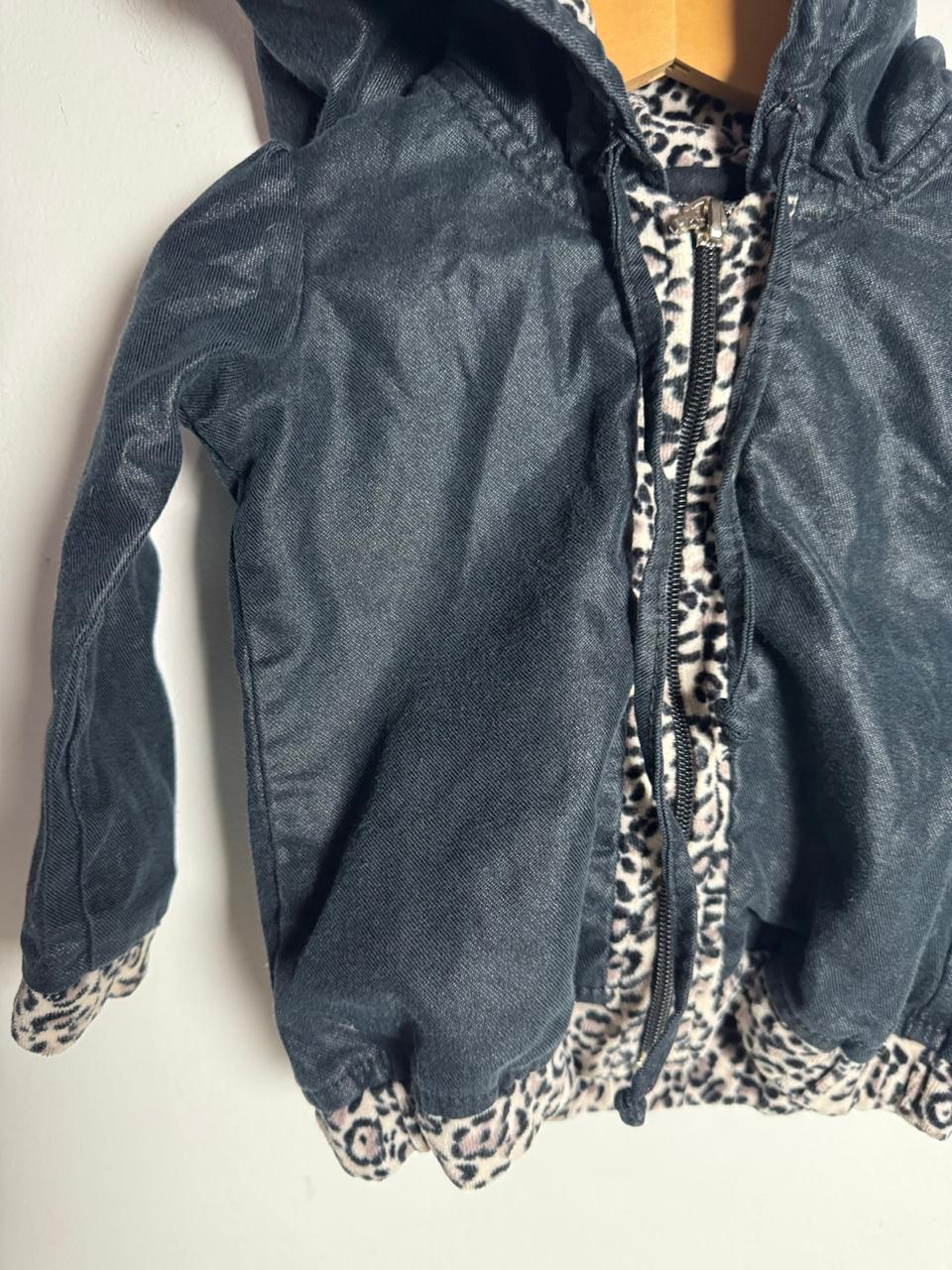 Casaco Infantil Azul Marinho com Capuz e Forro Animal Print – Lapis de cor – Tam G - Imagem 4
