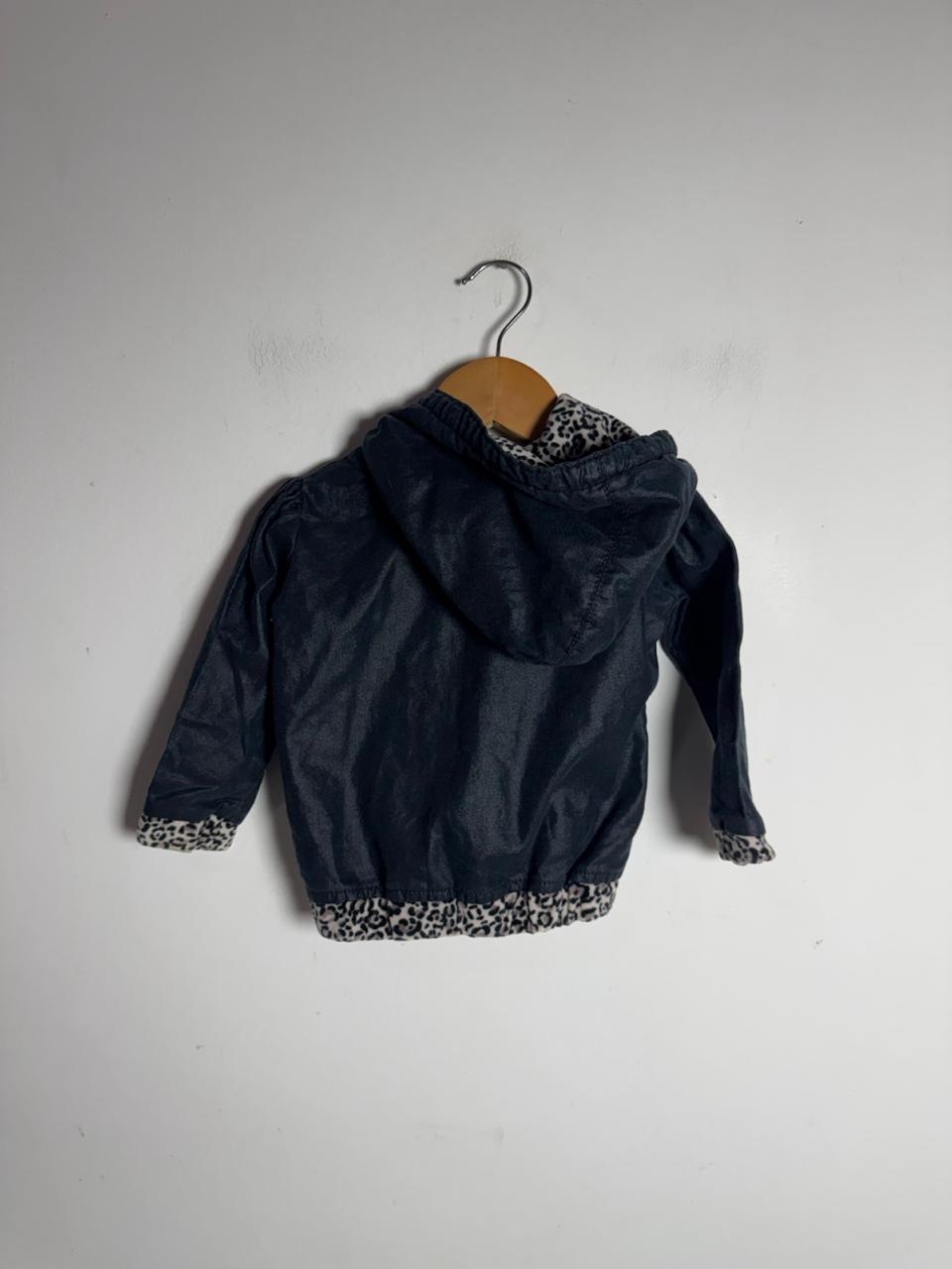 Casaco Infantil Azul Marinho com Capuz e Forro Animal Print – Lapis de cor – Tam G - Imagem 2