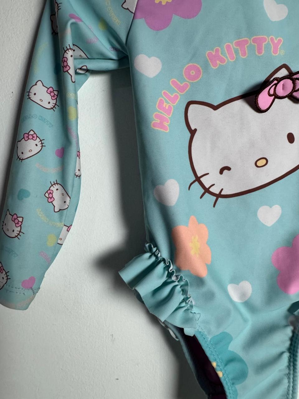 Maiô Infantil Manga Longa Estampa Hello Kitty – Tam 2 - Imagem 4
