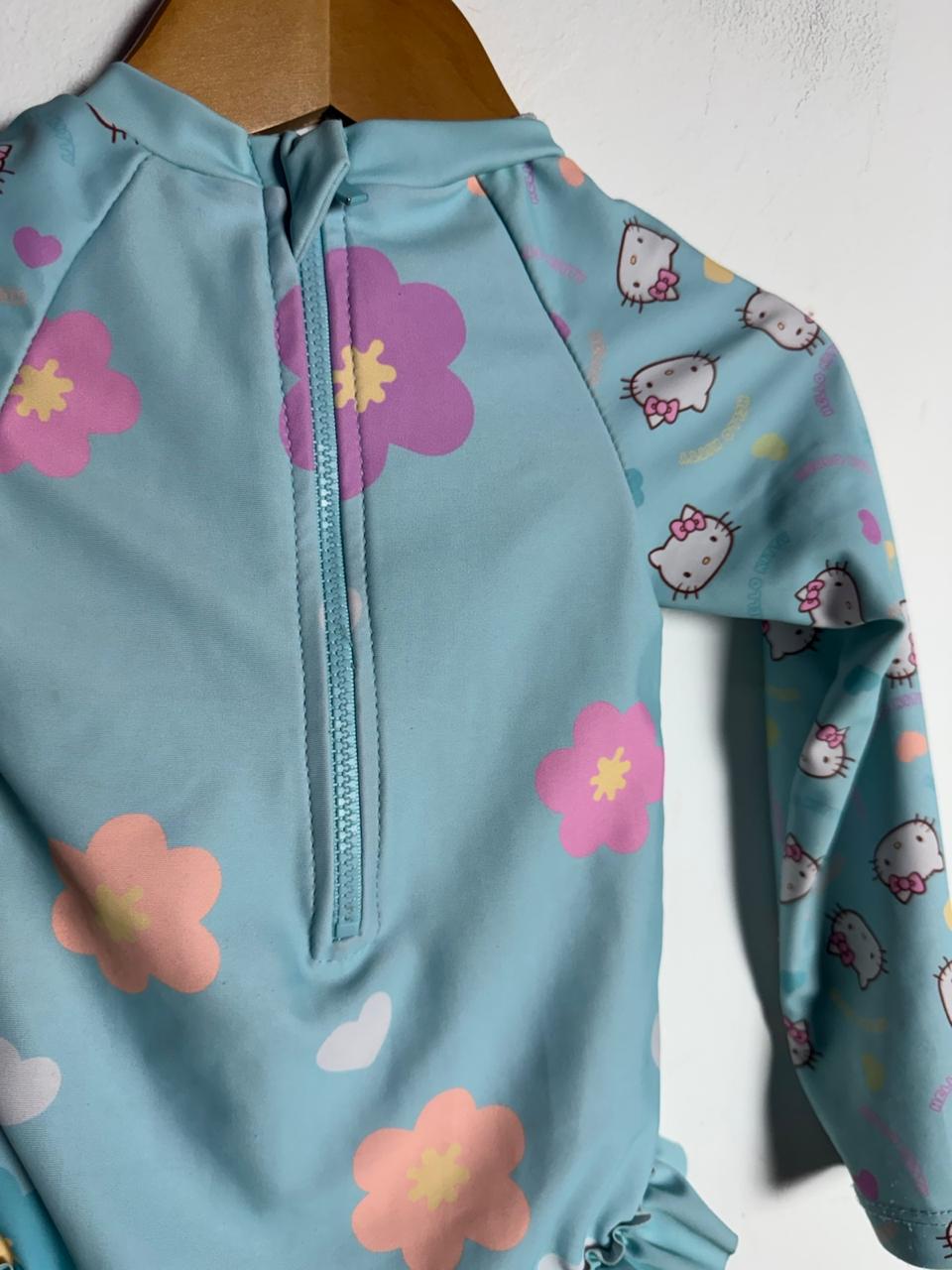 Maiô Infantil Manga Longa Estampa Hello Kitty – Tam 2 - Imagem 3