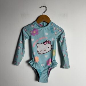 Maiô Infantil Manga Longa Estampa Hello Kitty – Tam 2