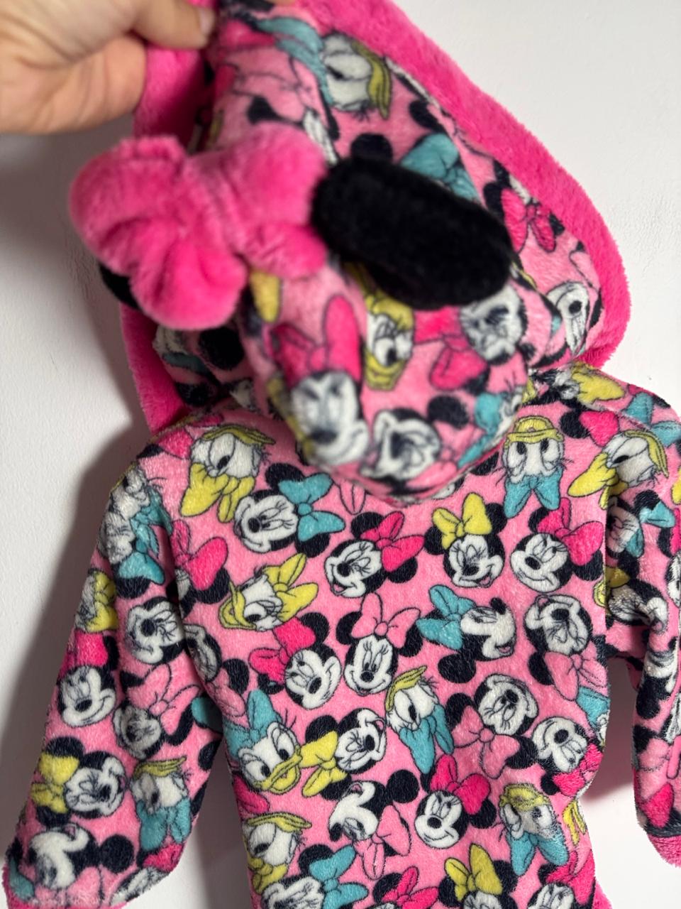 Roupão Flanelado Estampa Minnie Rosa com Orelhas 3D – Disney – tam 1 - Imagem 3