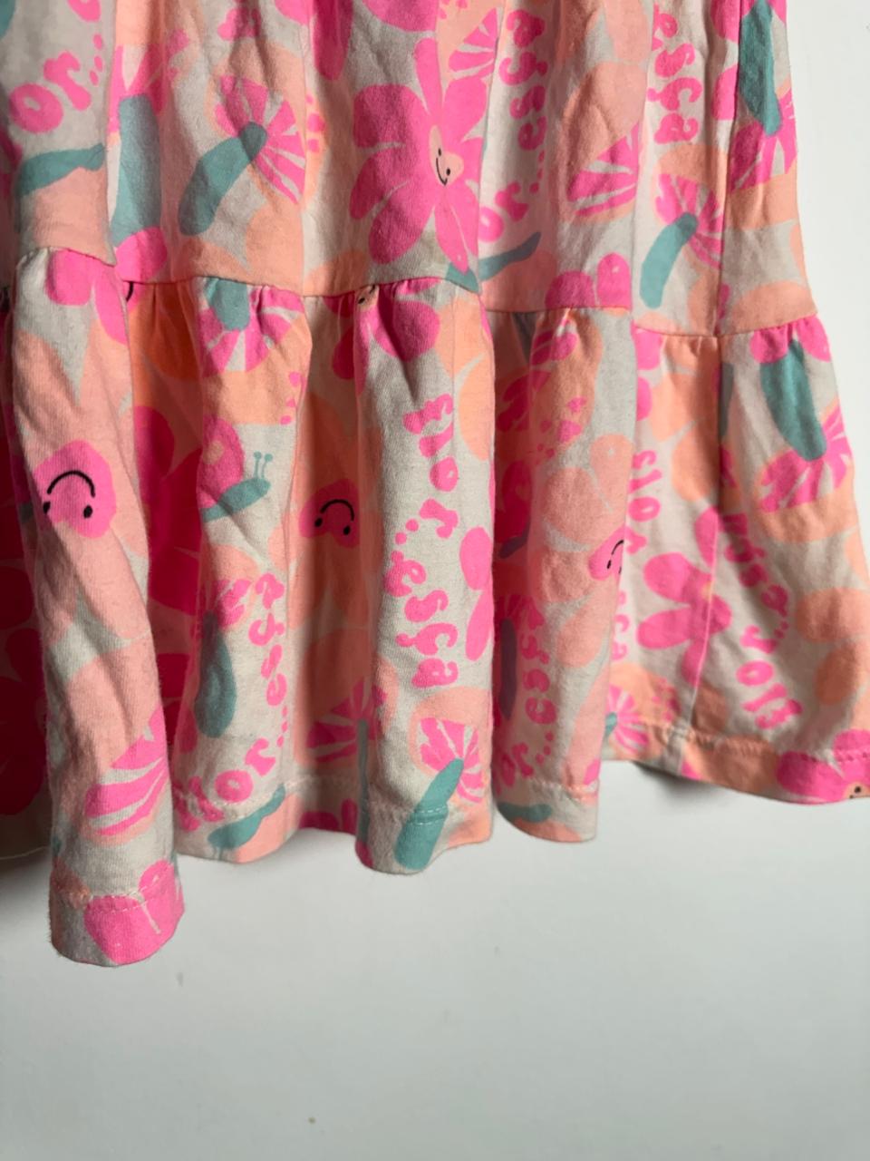 Vestido Infantil "Floresça" Flores Rosa – TeK – tam 1 - Imagem 3