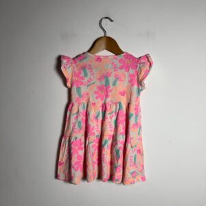 Vestido Infantil “Floresça” Flores Rosa – TeK – tam 1