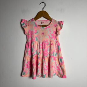 Vestido Infantil "Floresça" Flores Rosa – TeK – tam 1