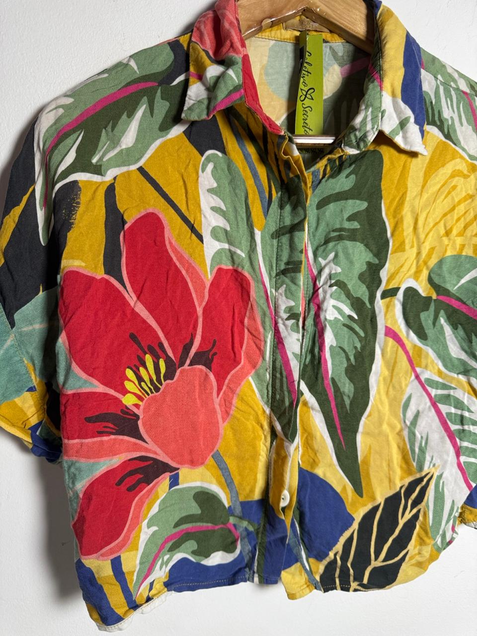 Cropped Estampado Floral Tropical – Fresia – tam 38 / 40 - Imagem 4